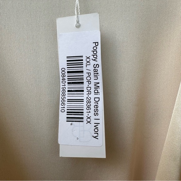 NWT Baltic Born Poppy Satin Midi Dress Cream Ivory - Picture 6 of 14